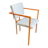 Postmodern orange armchair with bouclé wool fabric, 20th century