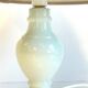 Lampe marbre blanc et lin vintage