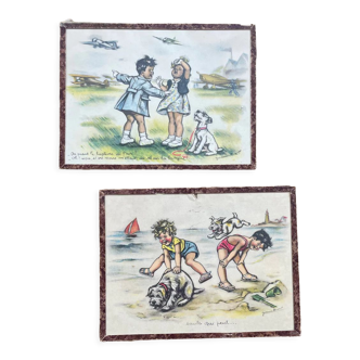 Set of 2 paintings Germaine Bouret