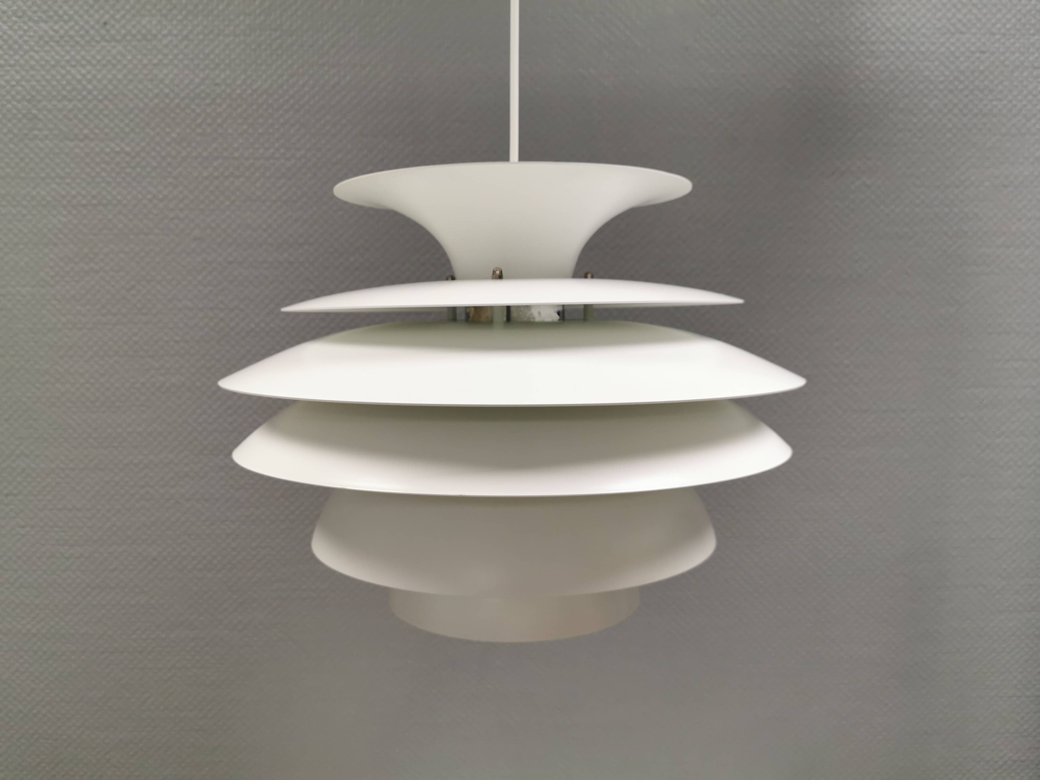 Hanging lamp with multiple layers of shades, by Junge/Vitrica Denmark 1980s