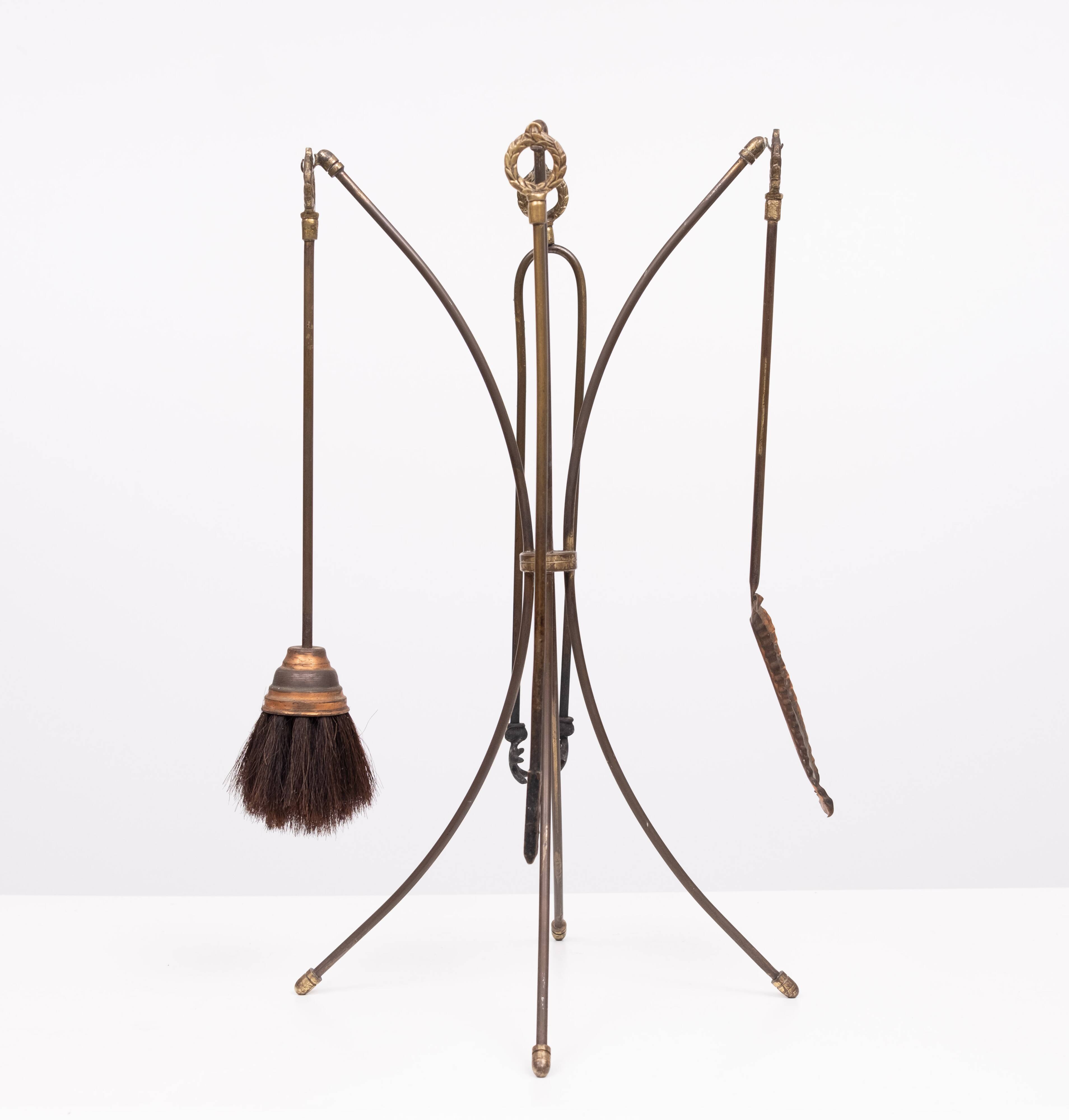 Elegant Brass Fireplace set 1950s France
