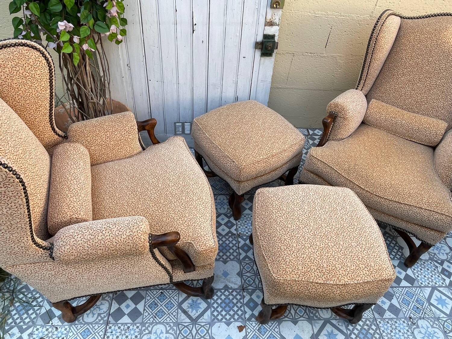 Pair of Bergère armchairs