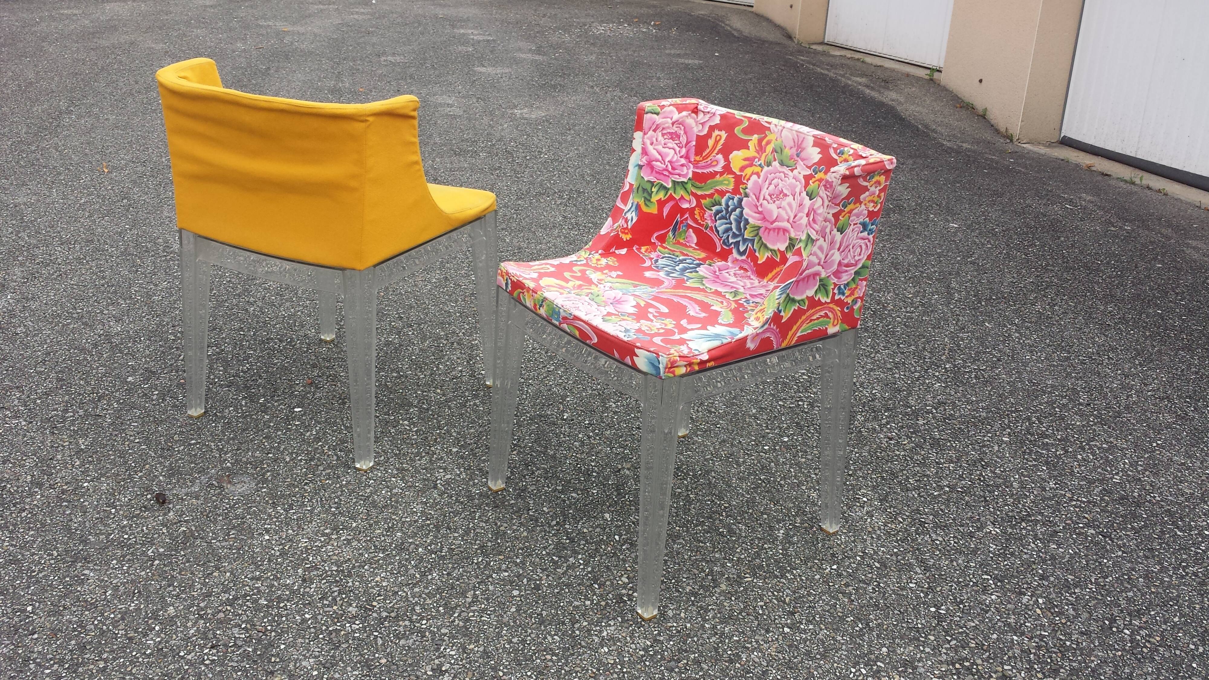 2 fauteuils Mademoiselle Kartell plexi design Philippe Starck
