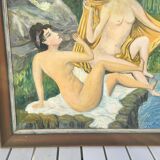 Painting on Art Deco isorel "Les Baigneuses"