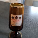 Set 4 amber advertising glasses 1970