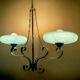 Art Deco chandelier with blue opaline glass