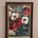 Swedish Oil on Canvas“Red Poppies and White Blossoms” by L. Stokes, Vintage