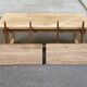 Farmhouse dining table extendable stripped in raw solid oak 180-270cm 1