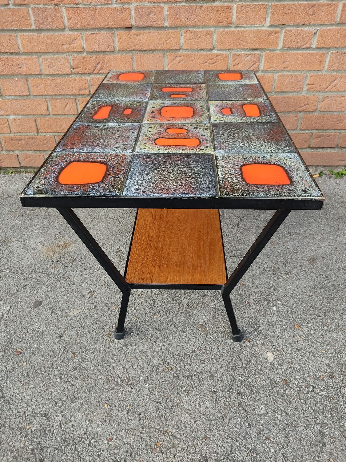 Table basse vintage métal  bois