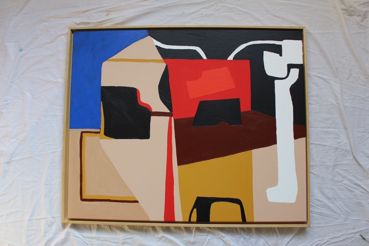 Original coloured abstract signed 100x80cm