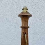 Art Deco tapered floor lamp in solid oak, 1930s-40s