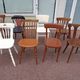 Set of 12 mismatched wooden bistro chairs - vintage