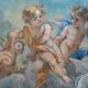 Tableau pastel fin XIXe décor d'angelots et de colombes