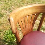 Set of 41 bistro chairs seated red skaï