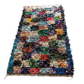 Vintage 1970 Boucherouite Moroccan Berber rug squares - 190 x 120 cm