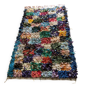 Vintage 1970 Boucherouite Moroccan Berber rug squares - 190 x 120 cm