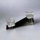 Peill & Putzler candlestick, glass and metal, Germany, 1970s