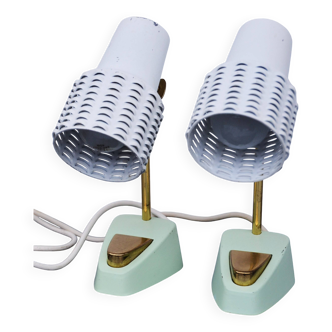 Mid century stilnovo pair bedside lamps