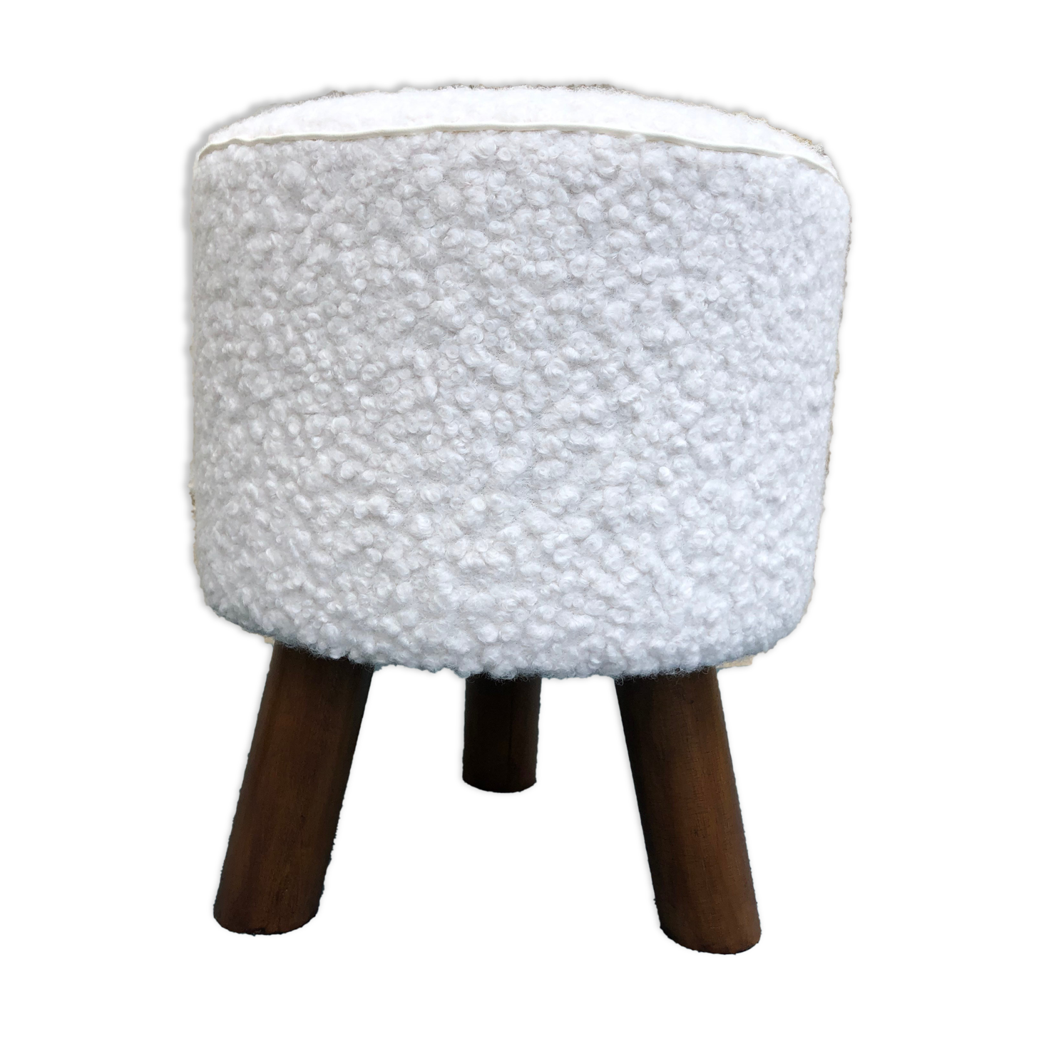 Round pouf retro loop ecru