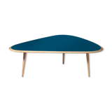Coffee table fifties wide peacock blue laque Red Edition