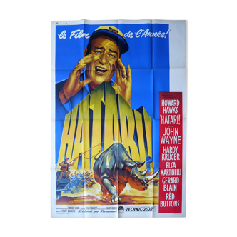 Affiche cinéma originale "Hatari" John Wayne