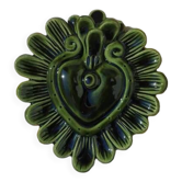 Decorative green ceramic heart - large model