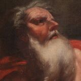 Antique Italian painting of Saint Jerome from the 17th century