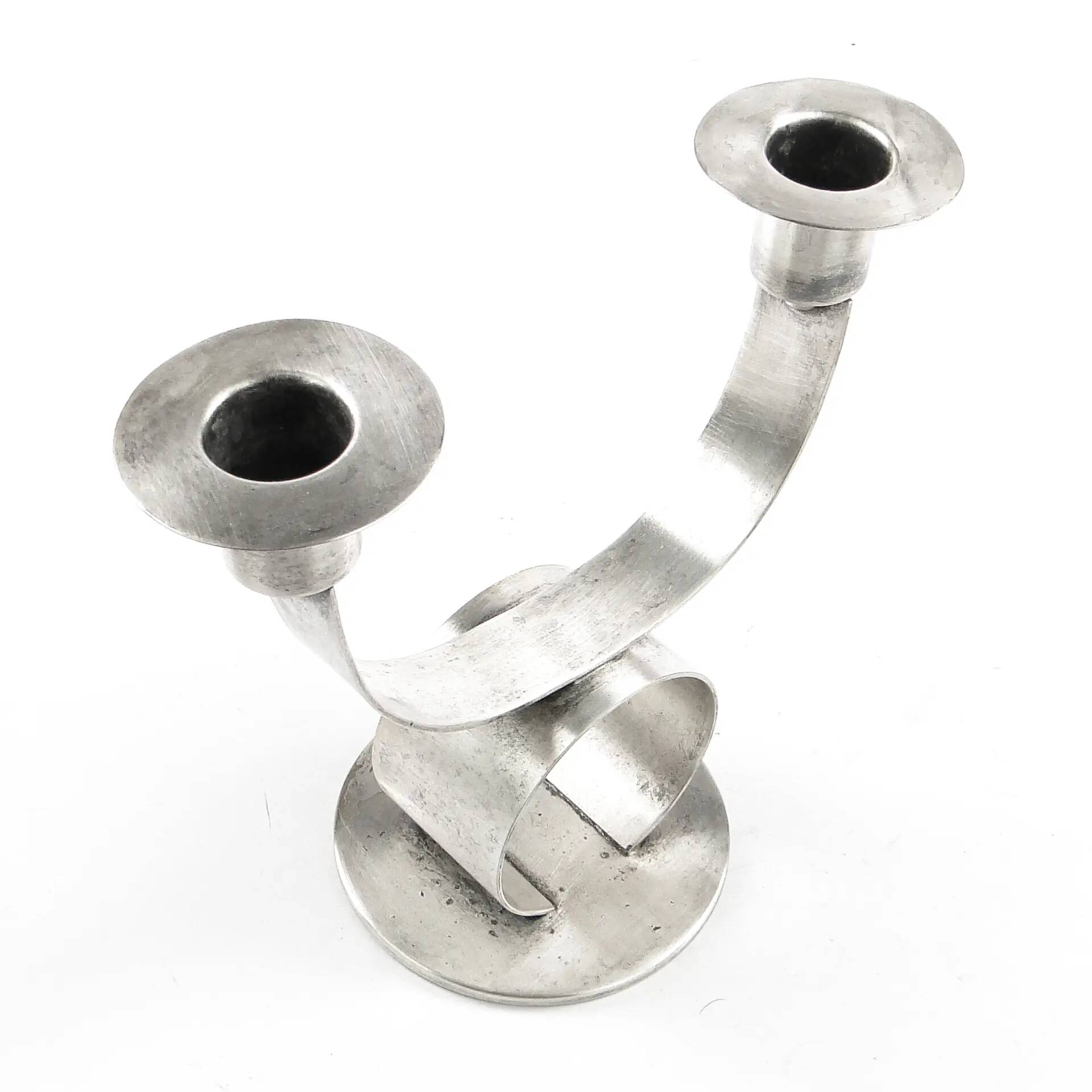 Art Deco two-arm candlestick, metal, WMF, Germany, 1930s