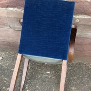 Pair of mid-century fabric bridge chairs 1950 no club chesterfield