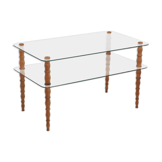 Table basse italienne à double étagère des années 1940