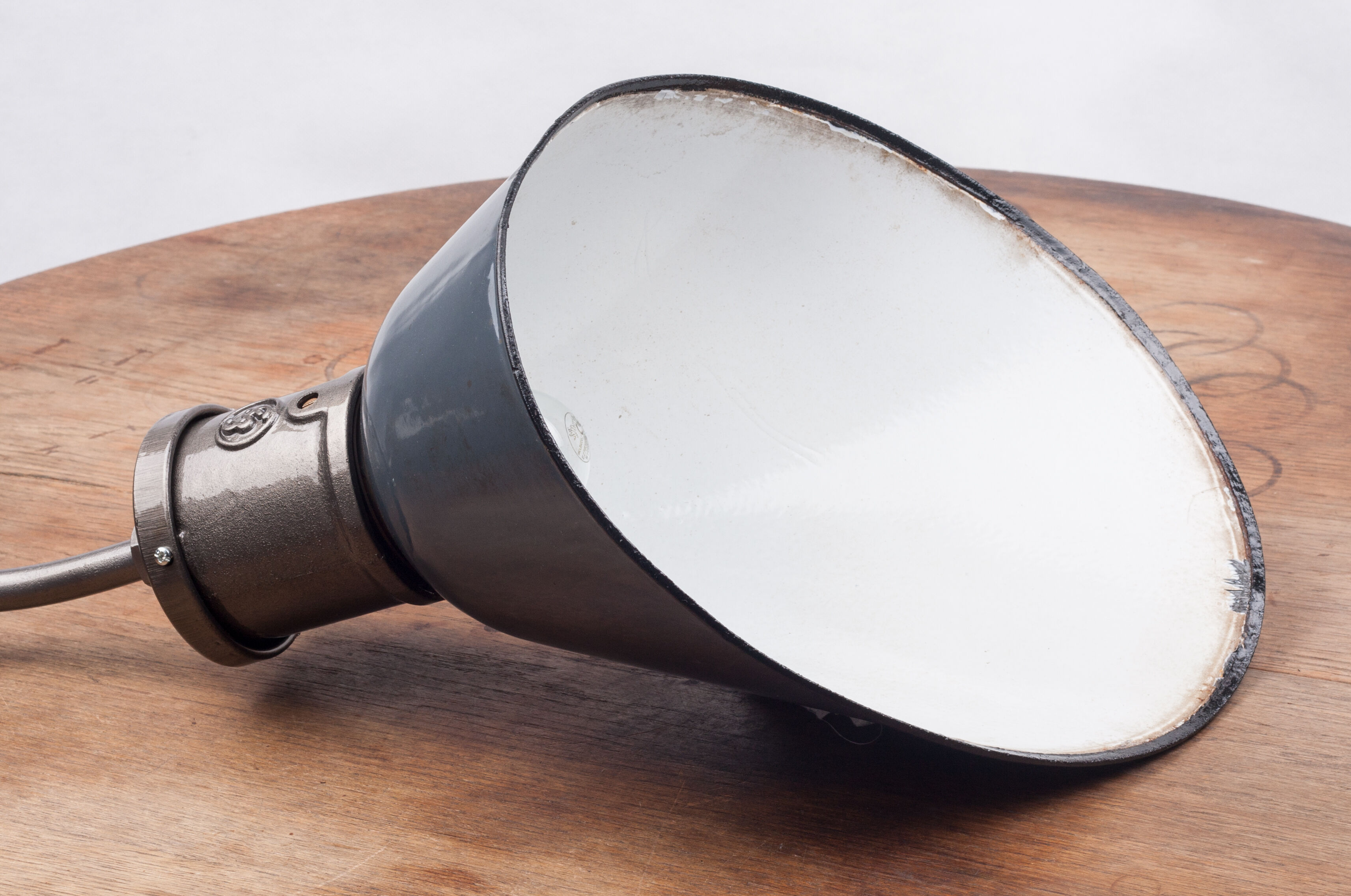 Industrial Vintage Wall Lamp from Seimens in Blue-Grey, Bauhaus, 1930s