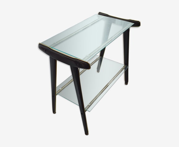 Table d'appoint tv 2 plateaux verre
