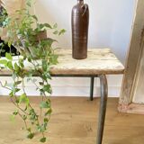 weathered school bench