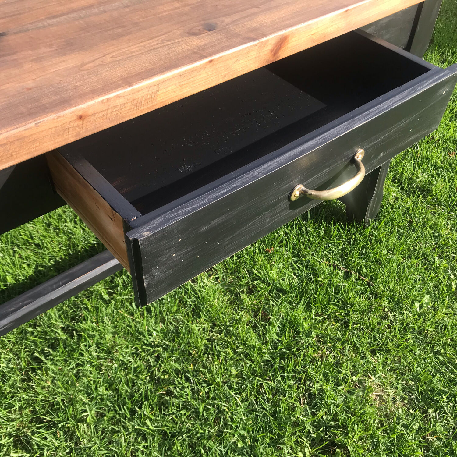 Solid wood farmhouse table