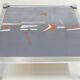 Large coffee table in ceramic and chrome signed 1970 De Nisco vintage 70's space age