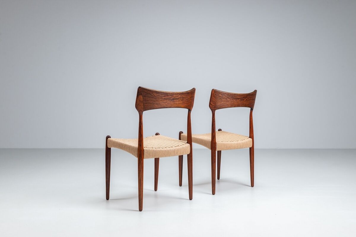 Bernhard Pedersen large set of dining chairs Christian Linnebergs Denmark 1960