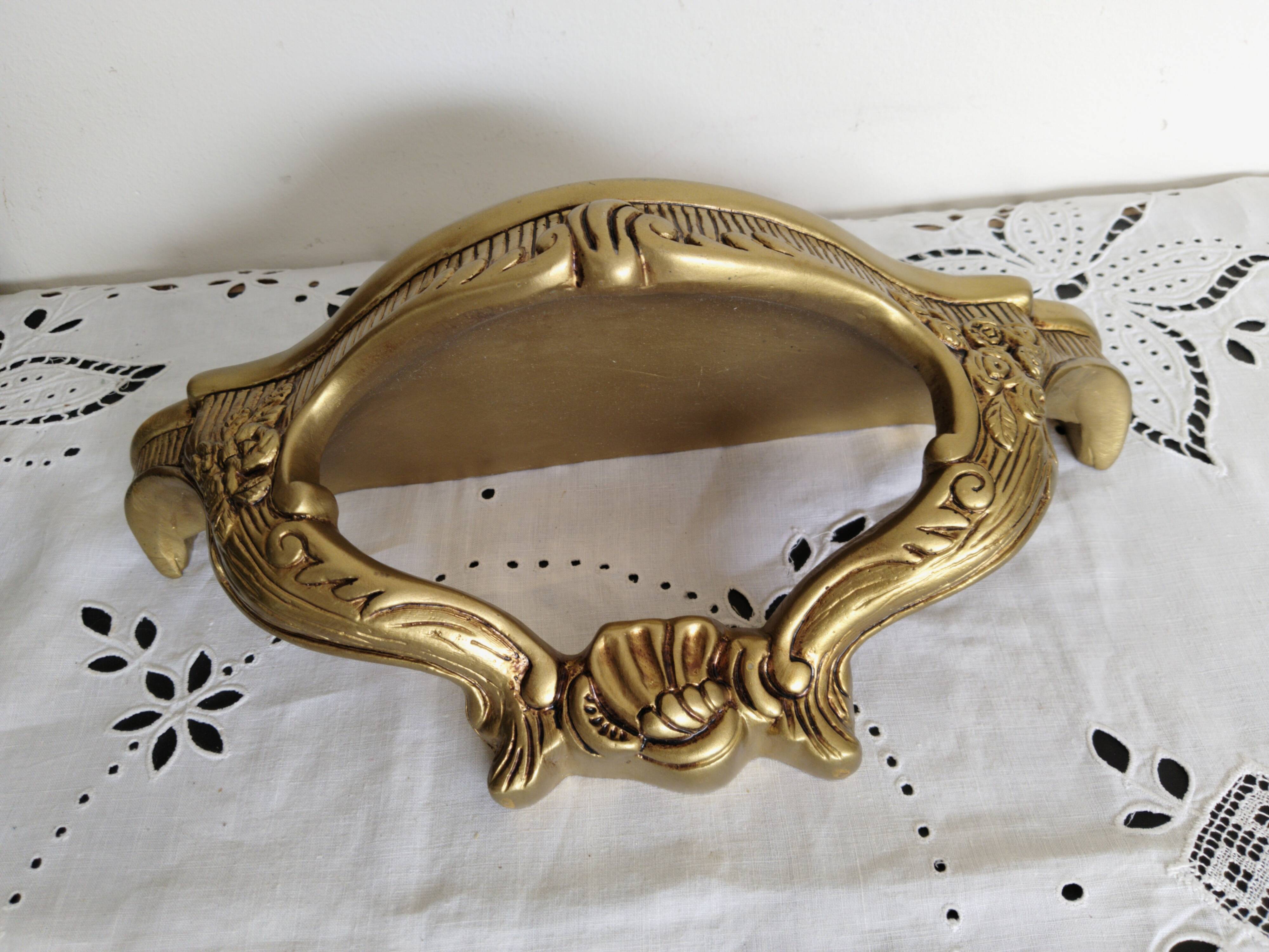 Golden console, vintage French, entrance shelf, shelf