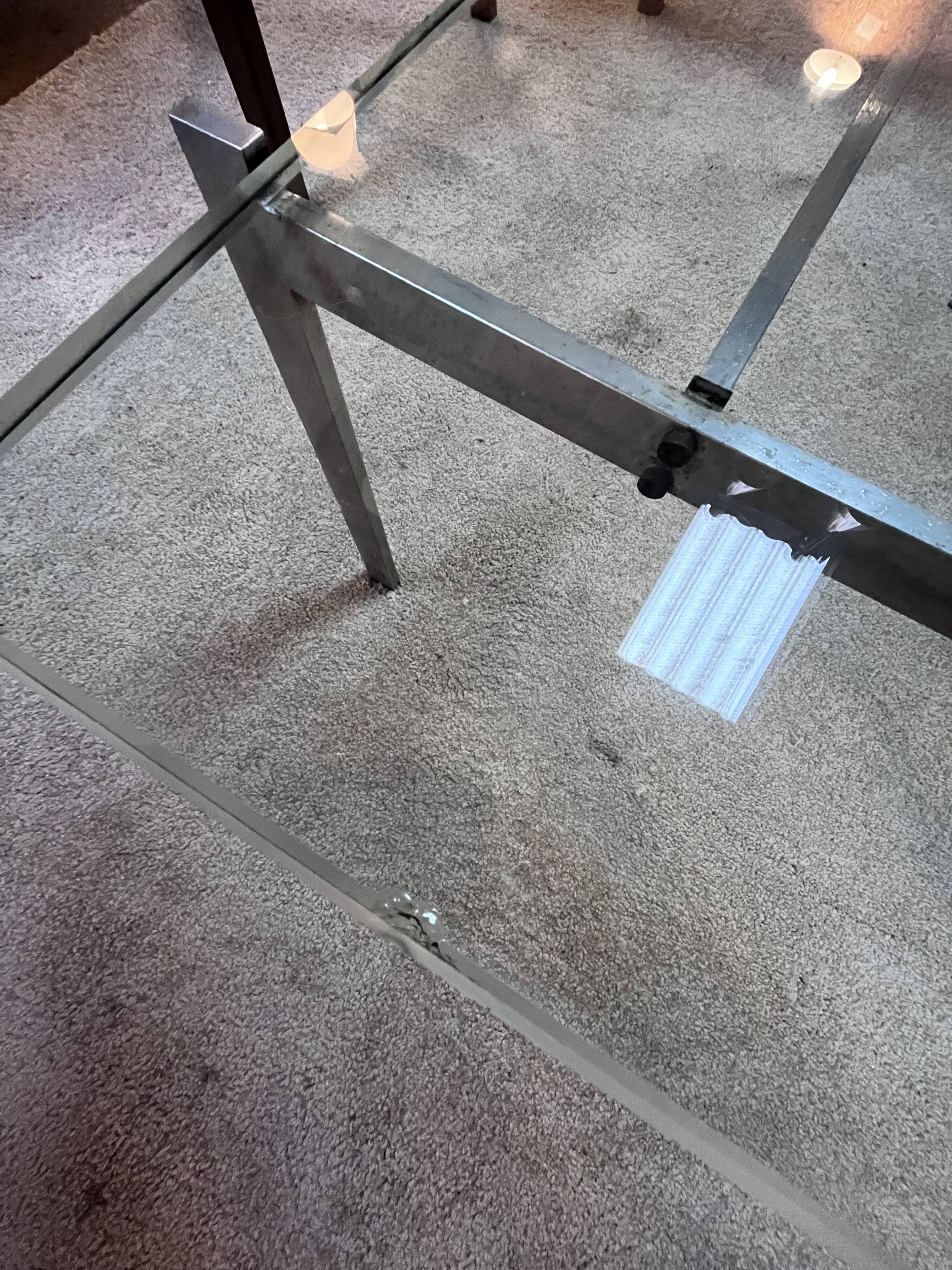 Poul Kjaerholm glass coffee table model PK61, Denmark 1960s