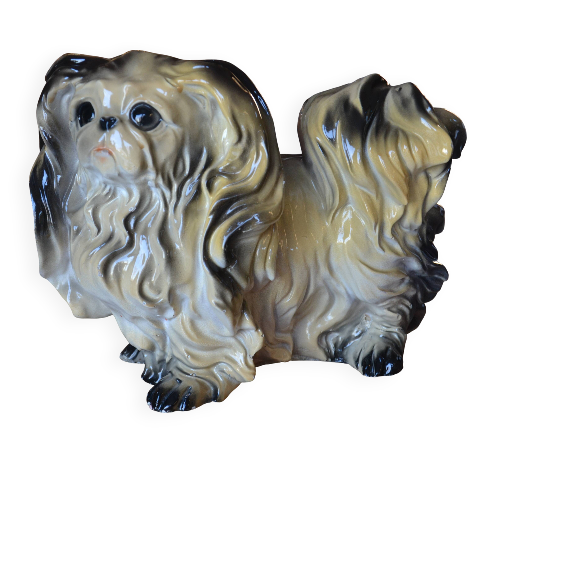 Ceramic dog sculpture from the 1940s-50s.
