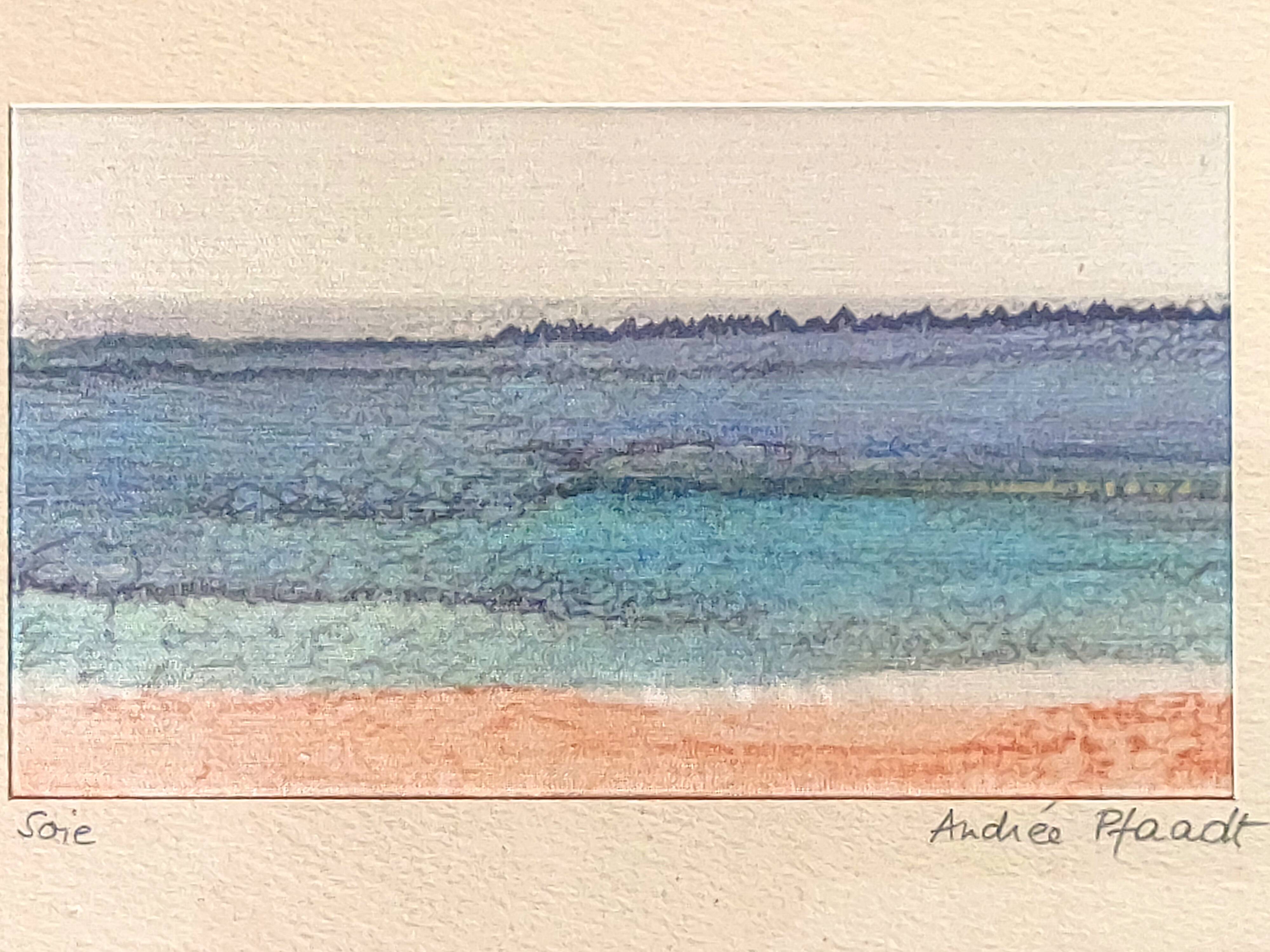 Andrée PFAADT painting – Silk painting – Shoreline – Contemporary.