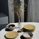Set of 6 genuine natural stoneware dessert plates D20.5