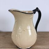 Old pitcher beige and black Lunéville