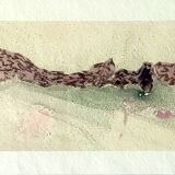 Painting signed agostini – watercolor - abstract landscape, 2017