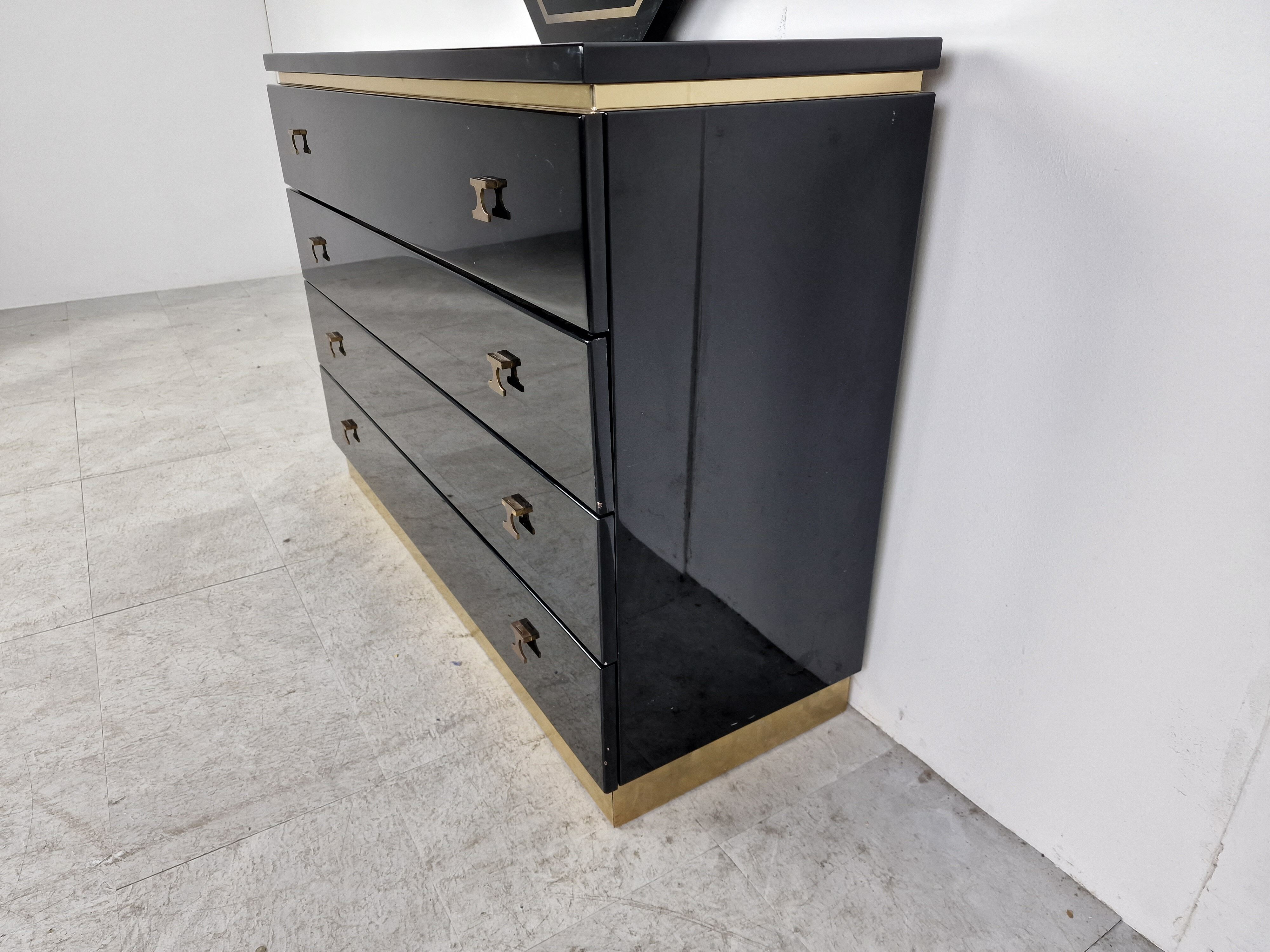 Jean Claude Mahey chest of drawers with mirror, 1970s