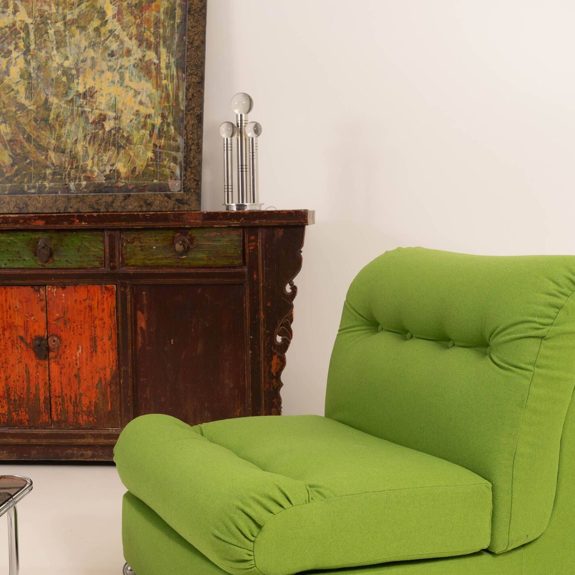 Vintage Low Lounge Chair – Reupholstered