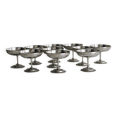 10 coupelles sur pied en inox style Letang Remy