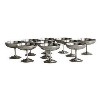 10 stainless steel footed cups, Letang Remy style