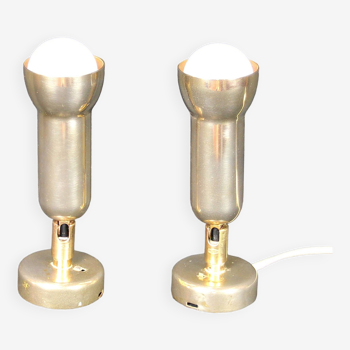 Pair of golden brass spot lights, by Koch & Lowy OMI