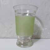 Vintage green and gold frosted glass vase