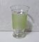 Vintage green and gold frosted glass vase